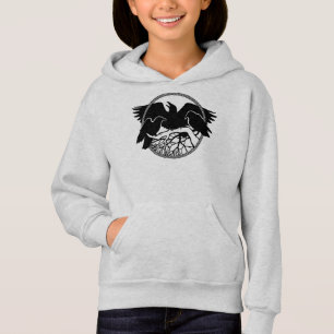 Kinder-Raben-Kapuzenpullover Rabe Krähe Kunst Kind Hoodie