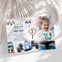 Kinder Race Car 2. Geburtstag Party Foto