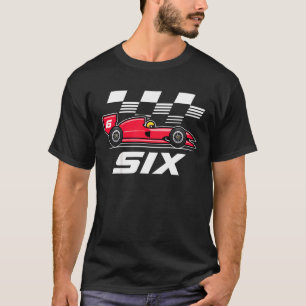 Kinder Race Car 6. Geburtstag Junge 6 Sechs Jahre  T-Shirt