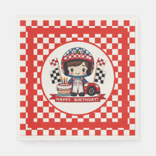 Kinder Racececar Fahrer Geburtstag Serviette