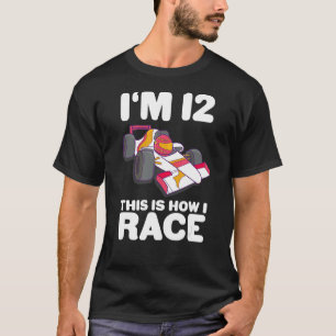 Kinder Racing Car 12. Geburtstag 12 Zwölf Kleinkin T-Shirt