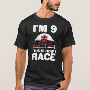 Kinder Racing Car 9. Geburtstag 9 Neun Kleinkind F T-Shirt