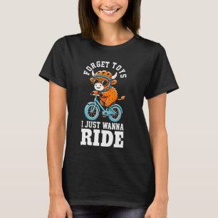 Kinder Radfahren Fahren Fahrrad Highland Kuh Junge T-Shirt