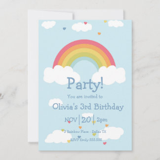 Kinder Rainbow Birthday Party Einladung