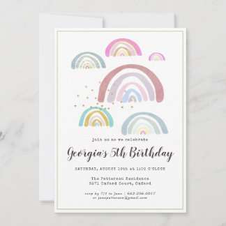 Kinder Rainbow Birthday Party Einladung