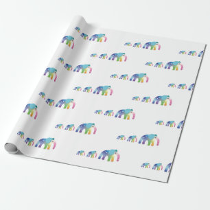Kinder Rainbow Elephant Gift Wrap Geschenkpapier