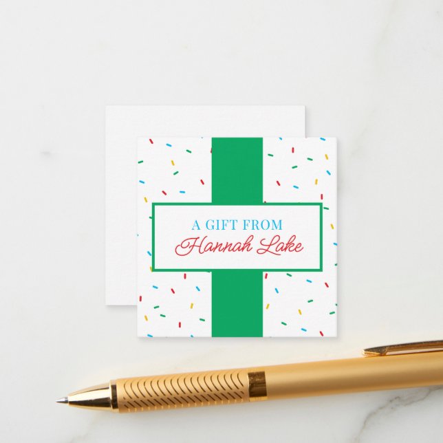 Kinder Rainbow Sprinkle Geschenkkarte Begleitkarte (Vorderseite/Rückseite Beispiel)