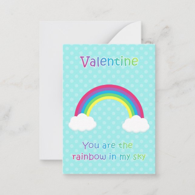 Kinder Rainbow Valentine Cards Mitteilungskarte (Vorderseite)
