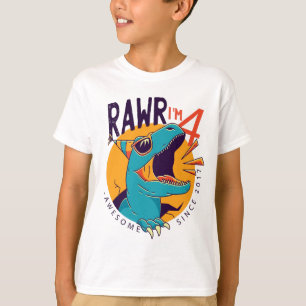 Kinder Rawr I m 4 4. Geburtstag T Rex Dinosaur Ges T-Shirt