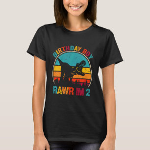 Kinder Rawr ich bin 2 Dinosaurier 2. Geburtstag Bo T-Shirt