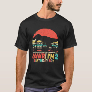 Kinder Rawr ich bin 2 Dinosaurier Rex 2. Geburtsta T-Shirt
