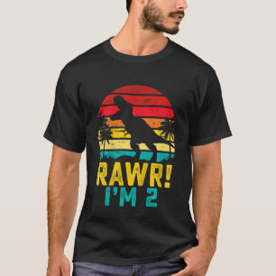 Kinder Rawr ich bin 2 Dinosaurier Rex 2 Jahr alt 2 T-Shirt