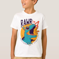 Kinder Rawr ich bin 4 4. Geburtstag T Rex Dinosaur