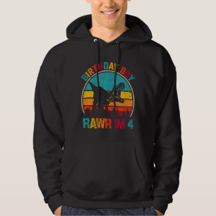 Kinder Rawr ich bin 4 Dinosaurier 4. Geburtstag Bo Hoodie