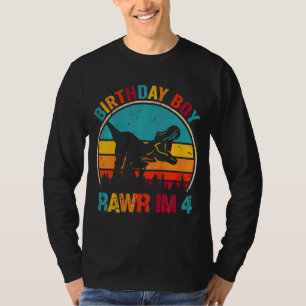 Kinder Rawr ich bin 4 Dinosaurier 4. Geburtstag Bo T-Shirt