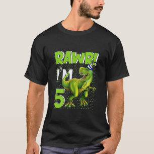 Kinder Rawr ich bin 5 T Rex Dinosaurier 5 Jahre al T-Shirt