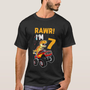 Kinder Rawr ich bin 7 Dinosaurier T Rex Geburtstag T-Shirt