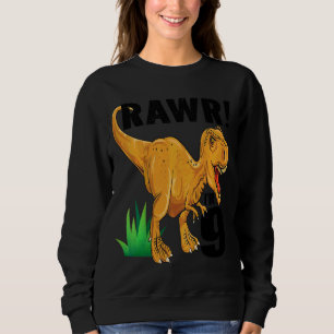 Kinder Rawr ich bin 9 Dinosaurier Rex 9. Geburtsta Sweatshirt