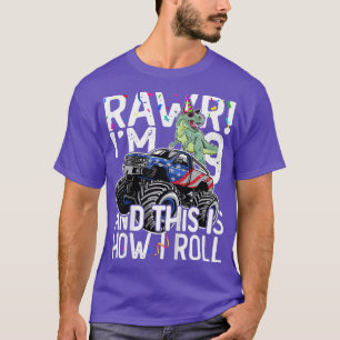 Kinder Rawr ich bin 9 Jahre alt Geburtstagsgeschen T-Shirt