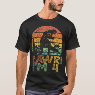 Kinder Rawr Im 4 Dinosaur T Rex 4 Jahre Jungen 4. T-Shirt