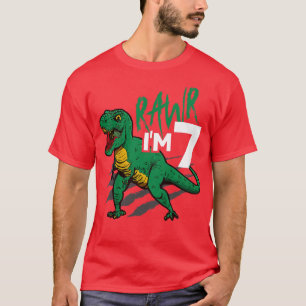 Kinder Rawr Im 7 Jahre alt Re 7. Geburtstagskind T-Shirt