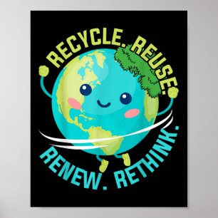 Kinder Recycelte Wiederverwendung Neu überdenken N Poster