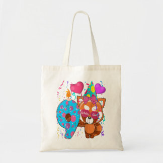 Kinder Red Panda 9. Geburtstagskind Ich bin 9 Jahr Tragetasche