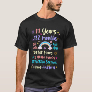 Kinder Regenbogen 11 Jahre 132 Monate 572 Wochen H T-Shirt