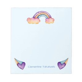 Kinder Regenbogen | Name hinzufügen Notizblock