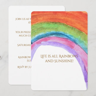 Kinder Regenbogen Wasserfarbe Geburtstag Einladung