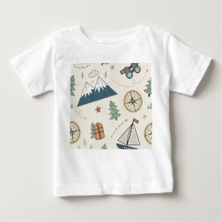 Kinder reisen Karte Symbole Muster Baby T-shirt