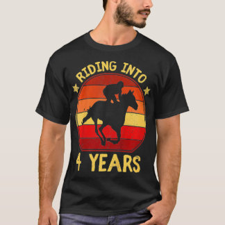 Kinder Reiten in 4 Jahre Pferdegeschenk vier Jahre T-Shirt