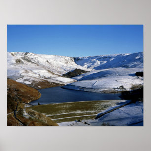 Kinder Reservoir Derbyshire England Urlaubskarte Poster