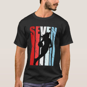 Kinder Retro Girl 7. Basketball Geburtstags-Tee T-Shirt