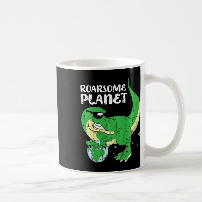 Kinder Roaring Planet Earth Day Environmental Dino Kaffeetasse (Rechts)