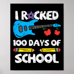Kinder rockten 100 Tage Schulgitarre 100 Tage Sm Poster