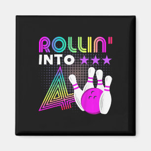 Kinder Rollin in 4 Bowling Geburtstagsparty 4. Geb Magnet