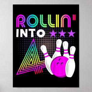 Kinder Rollin in 4 Bowling Geburtstagsparty 4. Geb Poster