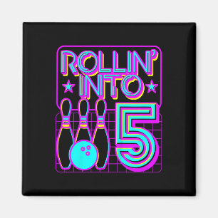 Kinder Rollin in 5 Bowling Bowler 5. Geburtstag Pa Magnet