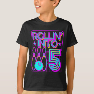 Kinder Rollin in 5 Bowling Bowler 5. Geburtstag Pa T-Shirt