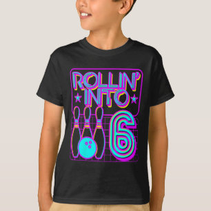 Kinder Rollin in 6 Bowling Bowler 6. Geburtstag Pa T-Shirt