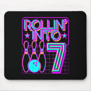 Kinder Rollin in 7 Bowling Bowler 7. Geburtstag Pa Mousepad