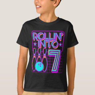 Kinder Rollin in 7 Bowling Bowler 7. Geburtstag Pa T-Shirt