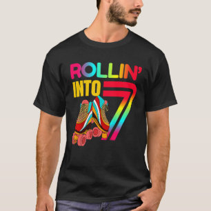 Kinder Rollin' in 7 Roller Skaten 7. Geburtstag T-Shirt
