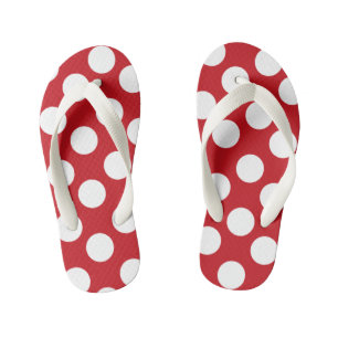 Kinder Rot und Weiß Polka Dot Flip Flops
