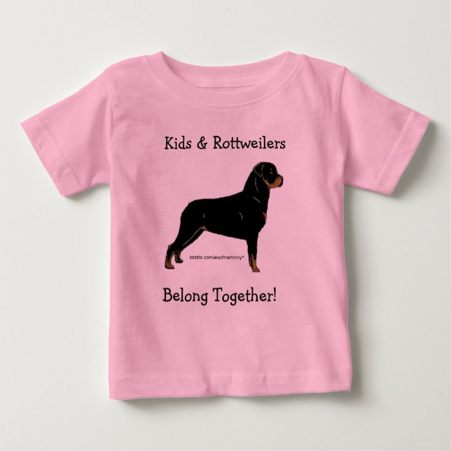 Kinder & Rottweilers gehören zusammen! Baby T-shirt (Vorderseite)