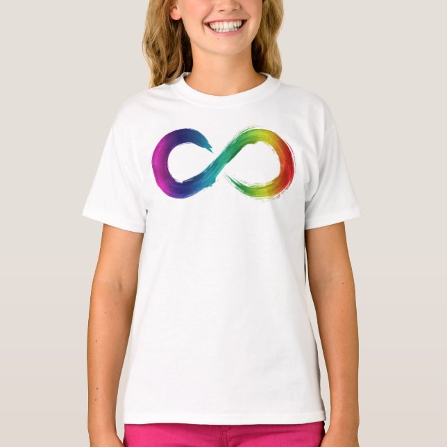 Kinder Ruffle Neurodiversity Rainbow Shirt (Vorderseite)