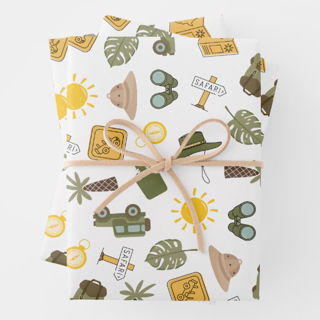 Kinder-Safari-Geburtstagsfeier Geschenkpapier Set (Beispiel)