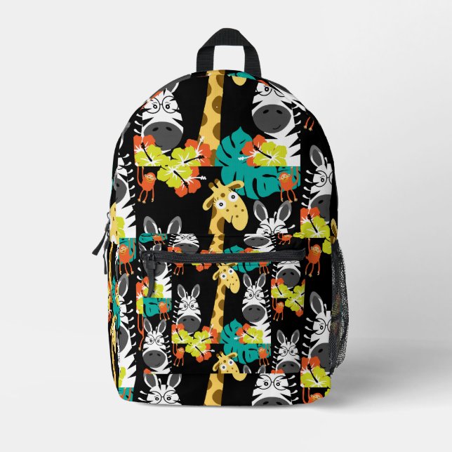 Kinder Safari Kinderzimmer Kunst, Dichtung und Mus Bedruckter Rucksack (Vorderseite)