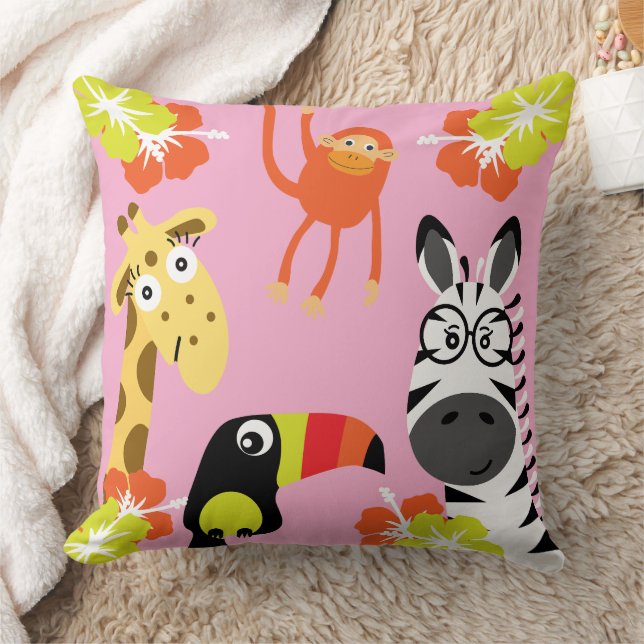 Kinder Safari Kinderzimmer Kunst, Dichtung und Mus Kissen (Decke)